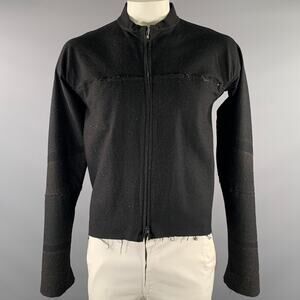 M.A+ Size M Black Brown Speckled Cotton Zip Up Jacket